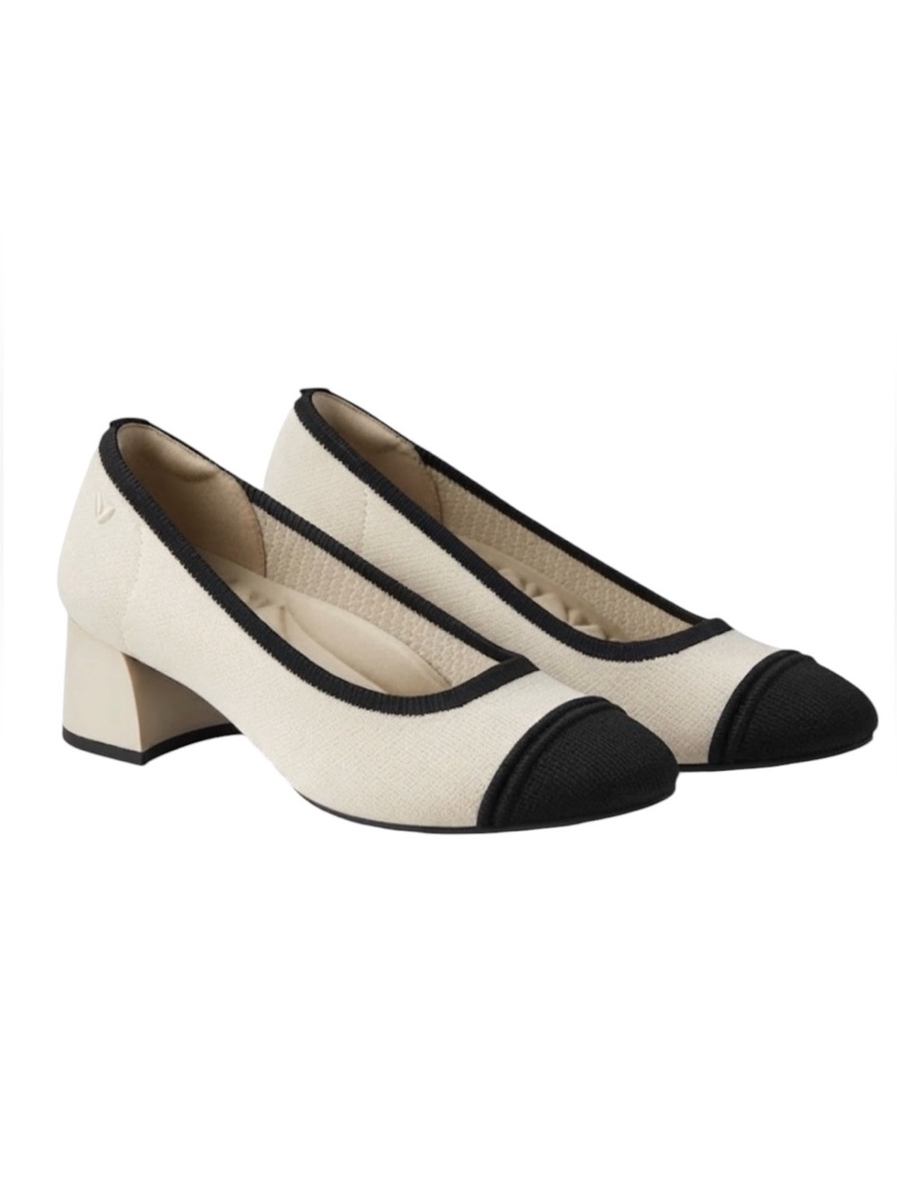 Vivaia Julie Pro Round Toe Chunky Heels in Black Beige Size 36